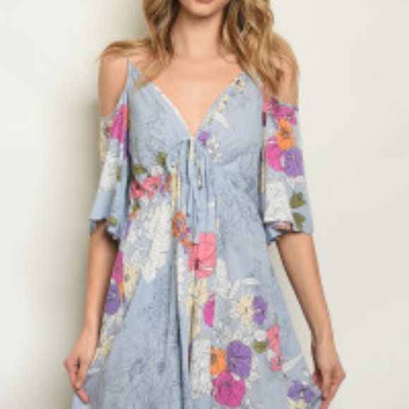 Dresses & Skirts - 5🌟Reviews BLUE FLORAL DRESS